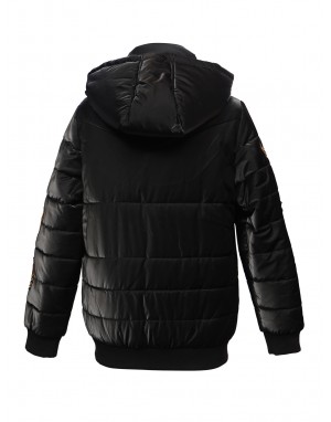 Boys Jacket Quilted Metallic Black